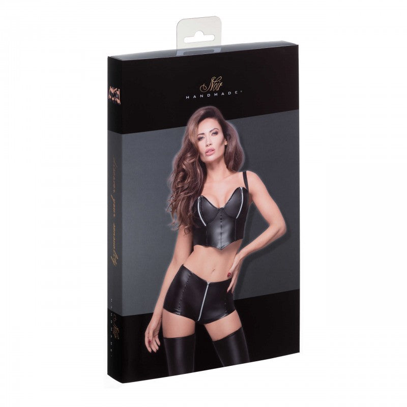 NOIR HANDMADE short taille haute avec fermeture éclair